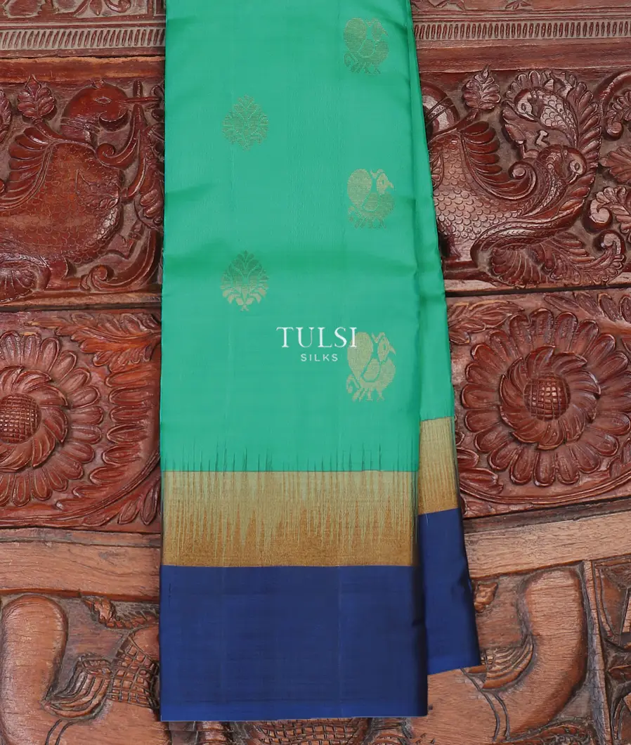 Bluish Green Soft Silk Saree T588098-image
