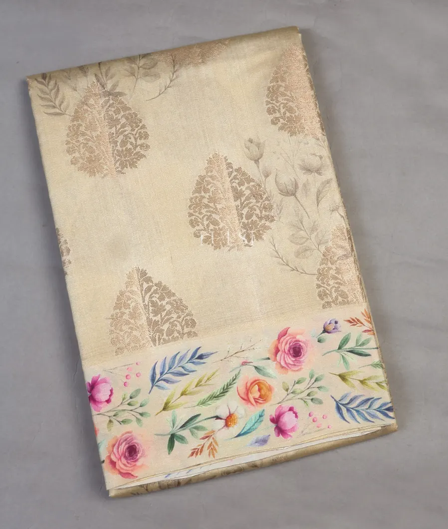 Cream Chaniya Silk Saree T626055-image
