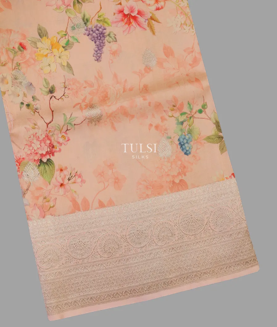 Peach Banaras Kathan Silk Saree T619007-image