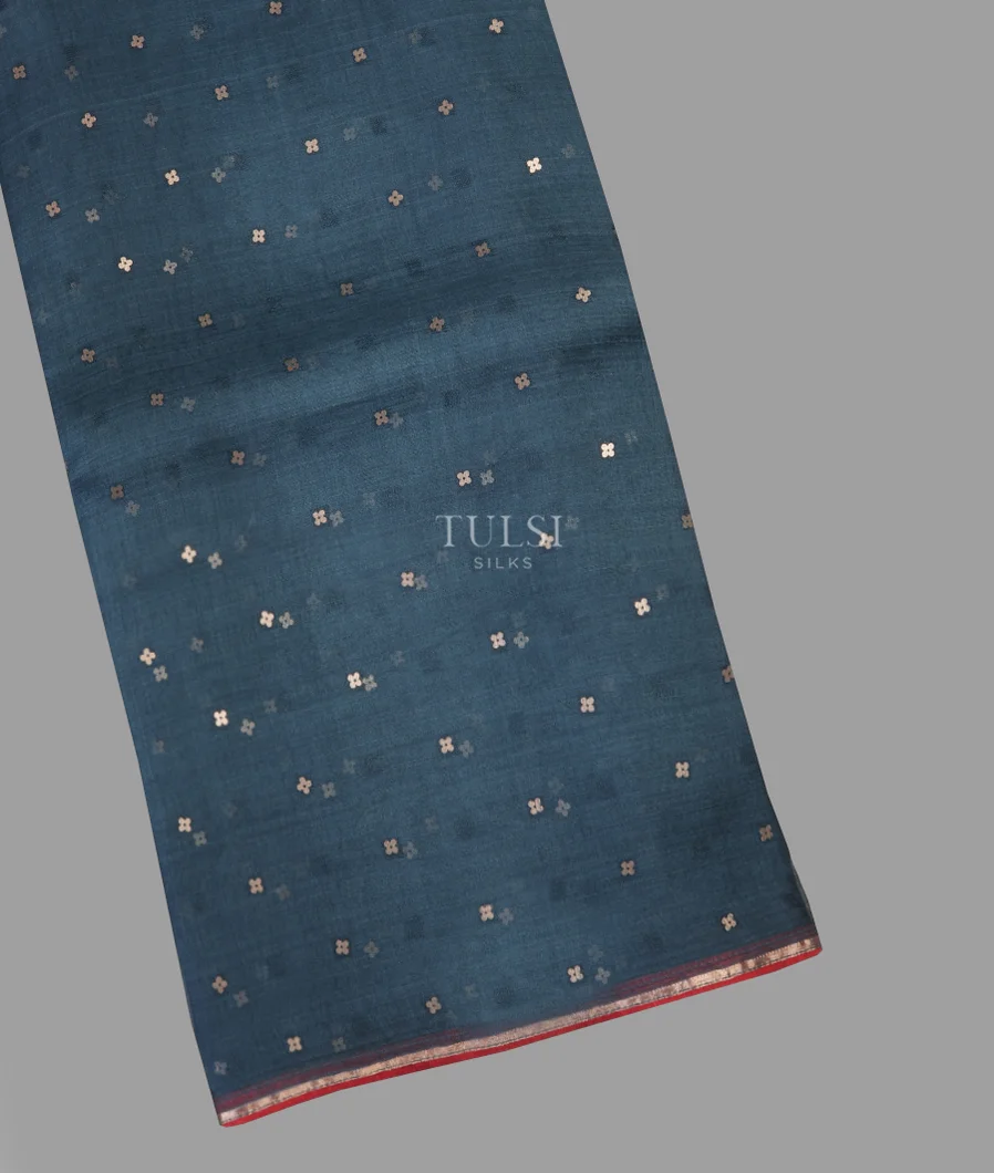 Blue Woven Organza Saree T622102-image