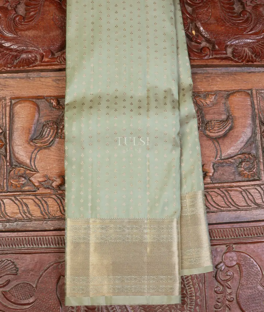 Greyish Green Kanjivaram Silk Saree T626218-image