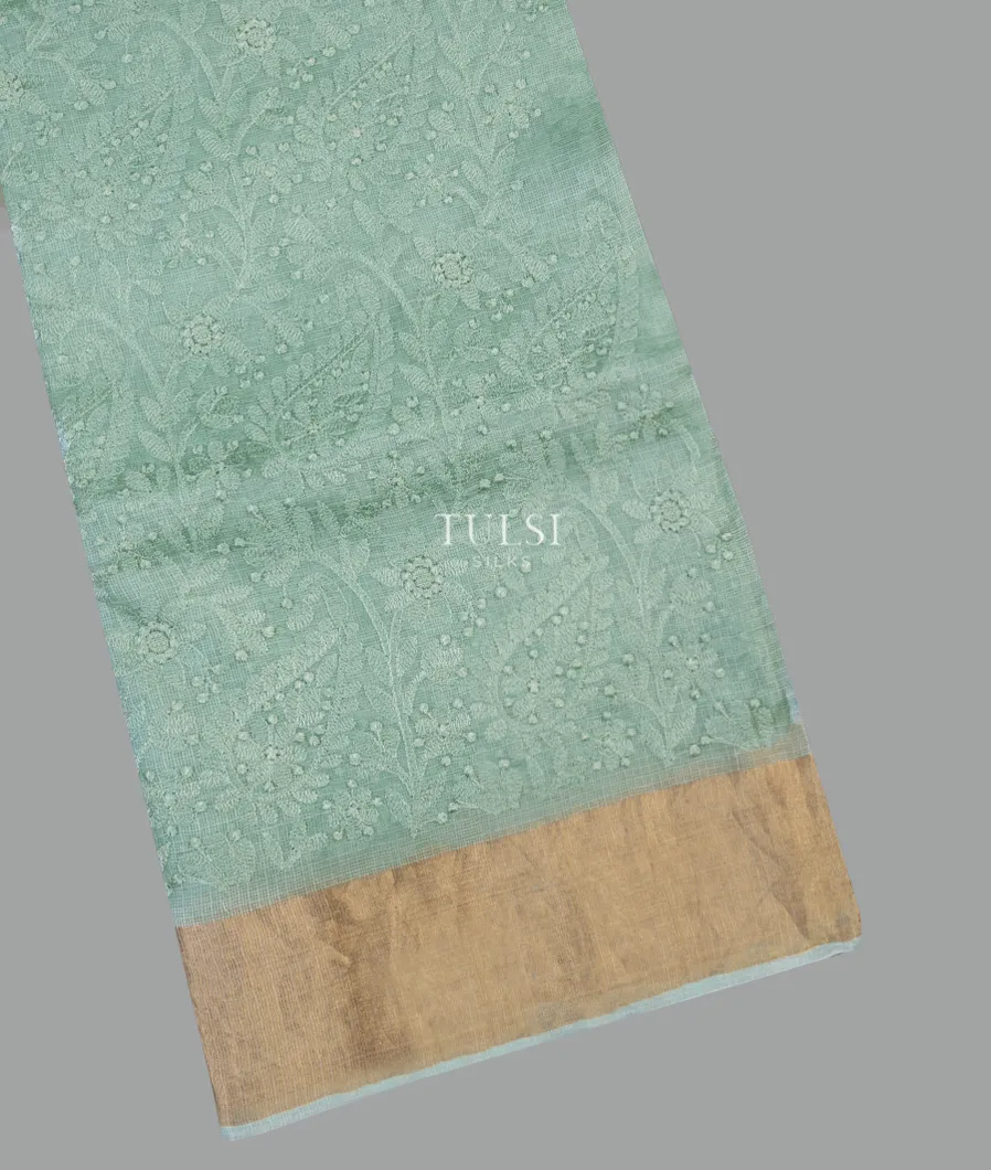 Light Greenish Blue Silk Kota Embroidery Saree T625610-image