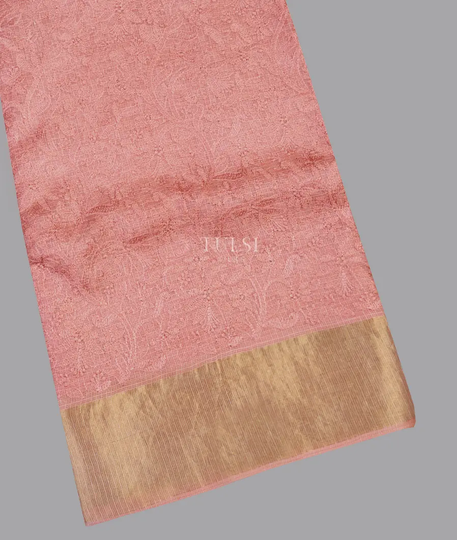 Pink Silk Kota Embroidery Saree T625608-image