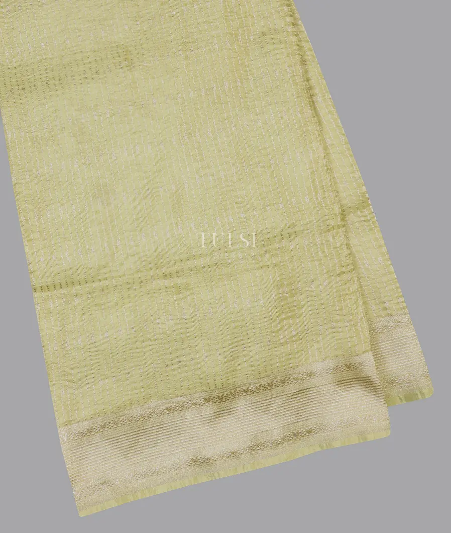 Green Woven Crushed Tissue Organza Saree T617654-image