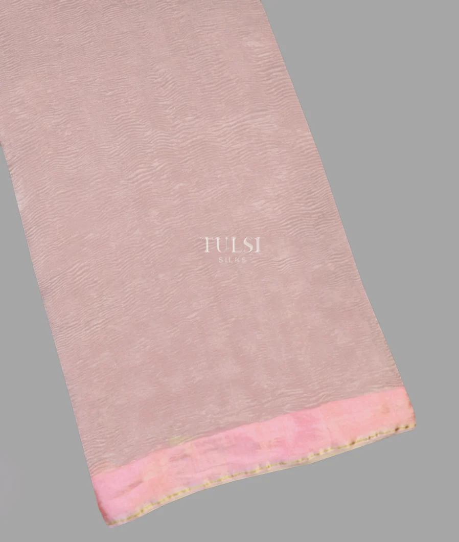 Pale Pink Woven Crushed Tissue Organza Saree T617672-image