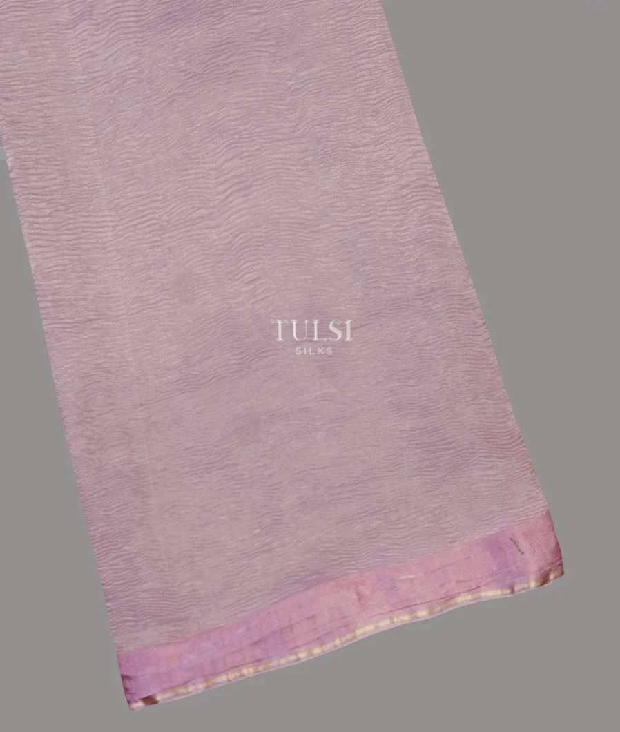 Pale Lavender Woven Crushed Tissue Organza Saree T617673-image