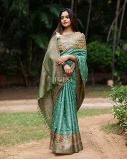 greenish-blue-tussar-embroidery-saree-t621099-t621099-g