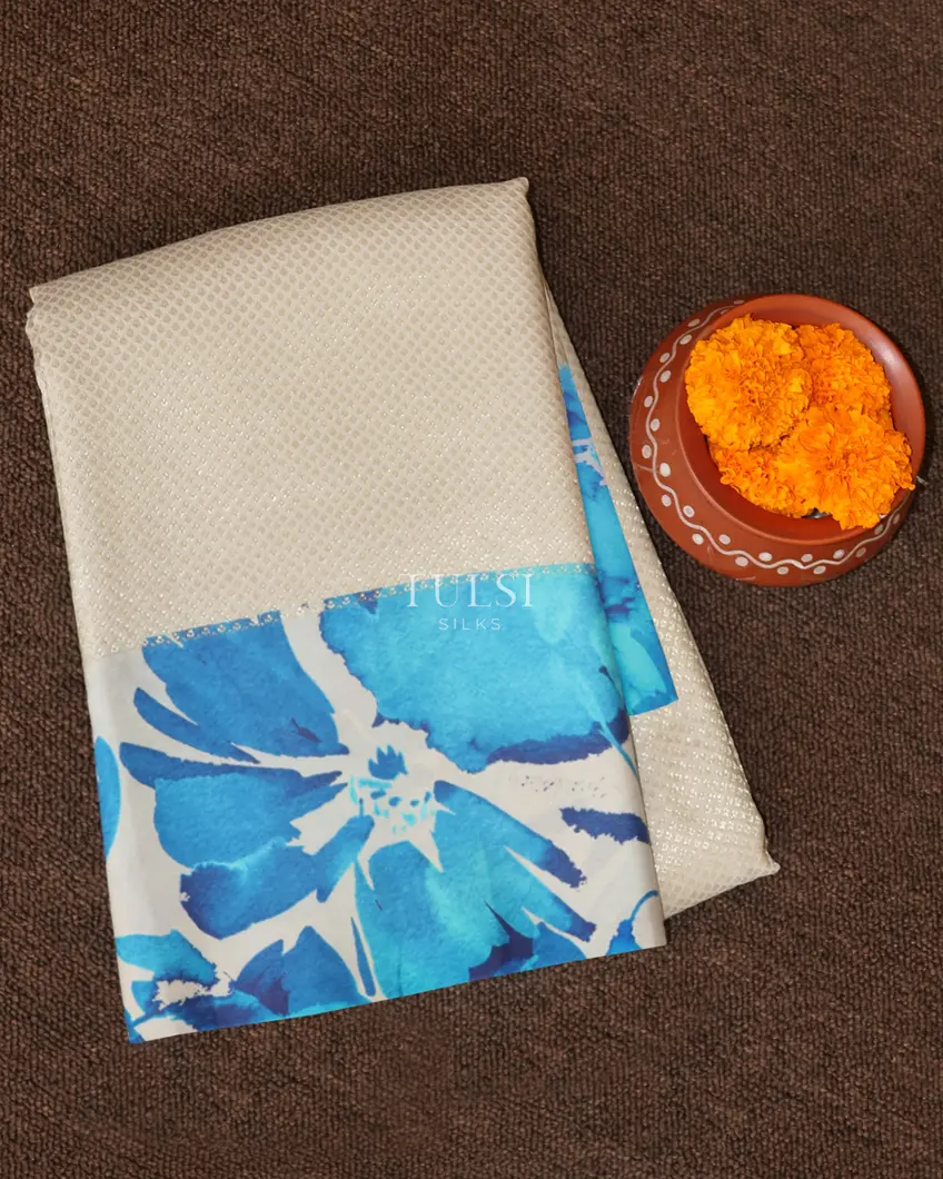 Grey Printed Kanjivaram Silk Saree T628611-image
