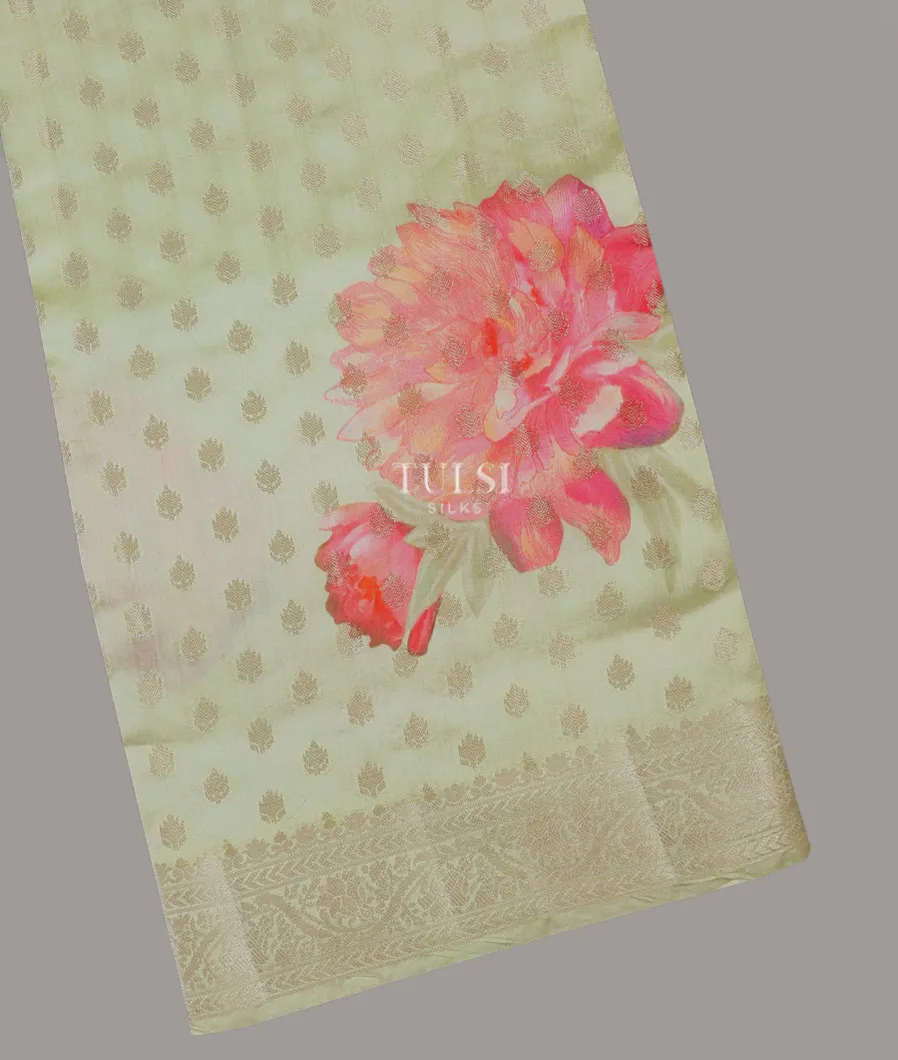 Greenish Beige Chaniya Silk Saree T616891-image