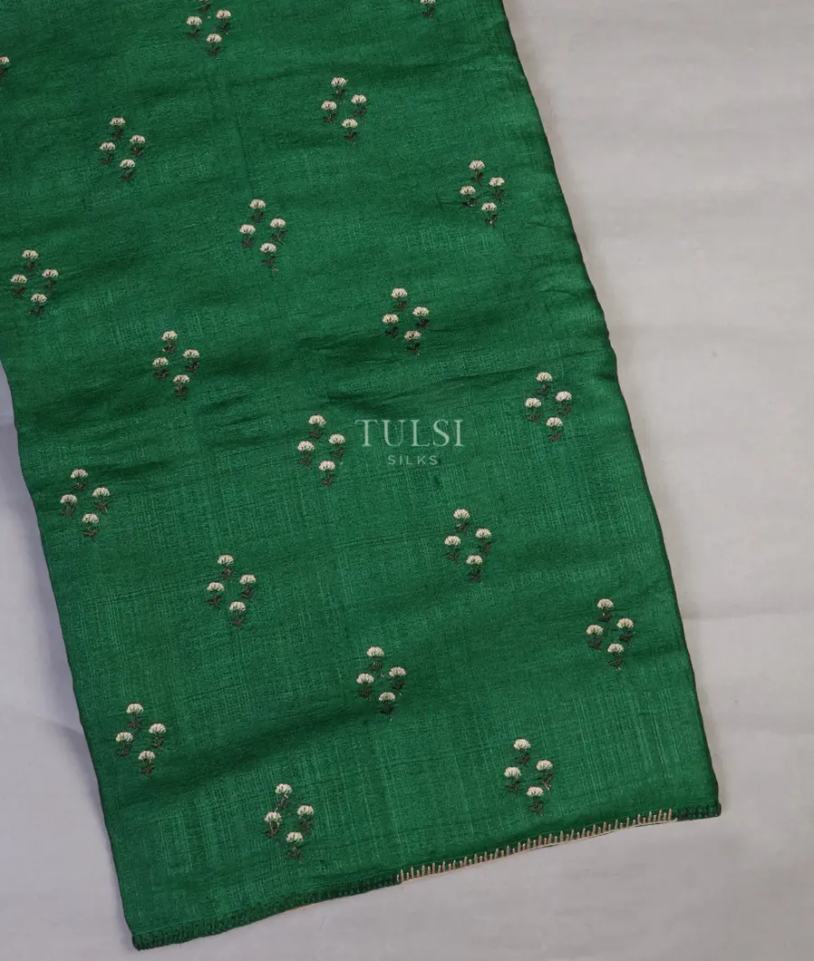 Green Tussar Embroidery Saree T625842-image