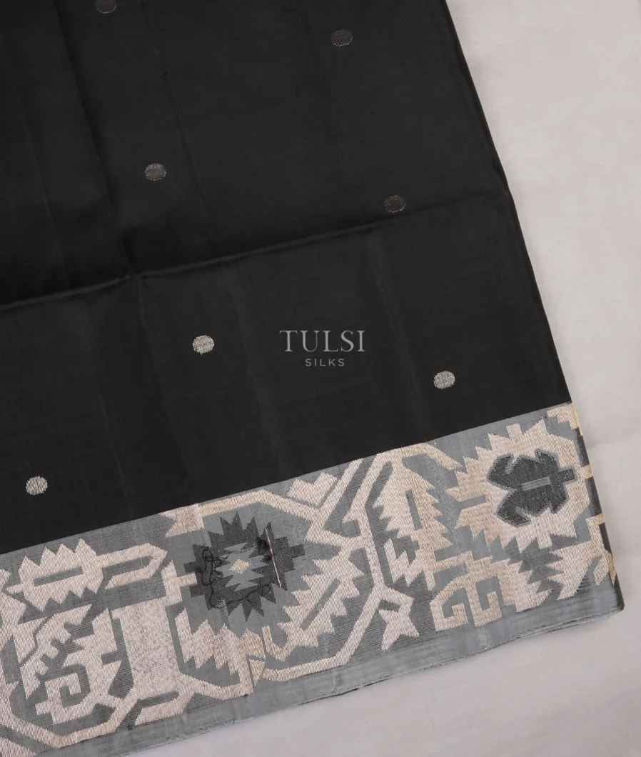 Black Soft Silk Saree T627483-image