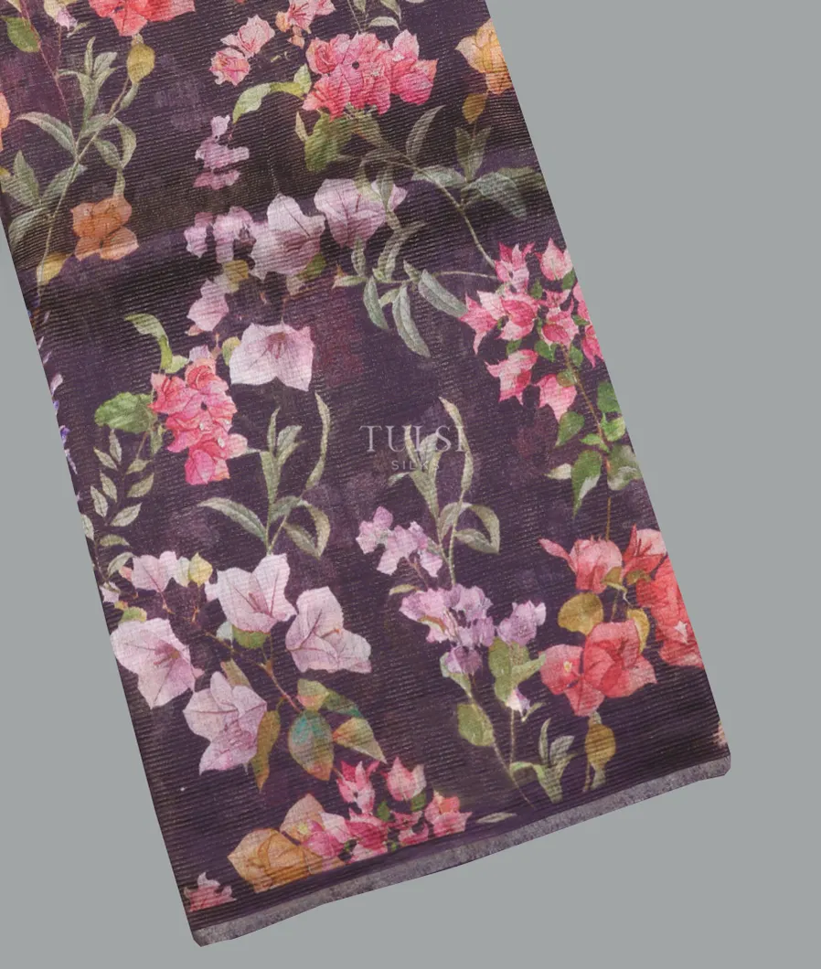 Purple Tissue Organza Printed Saree T629363-image