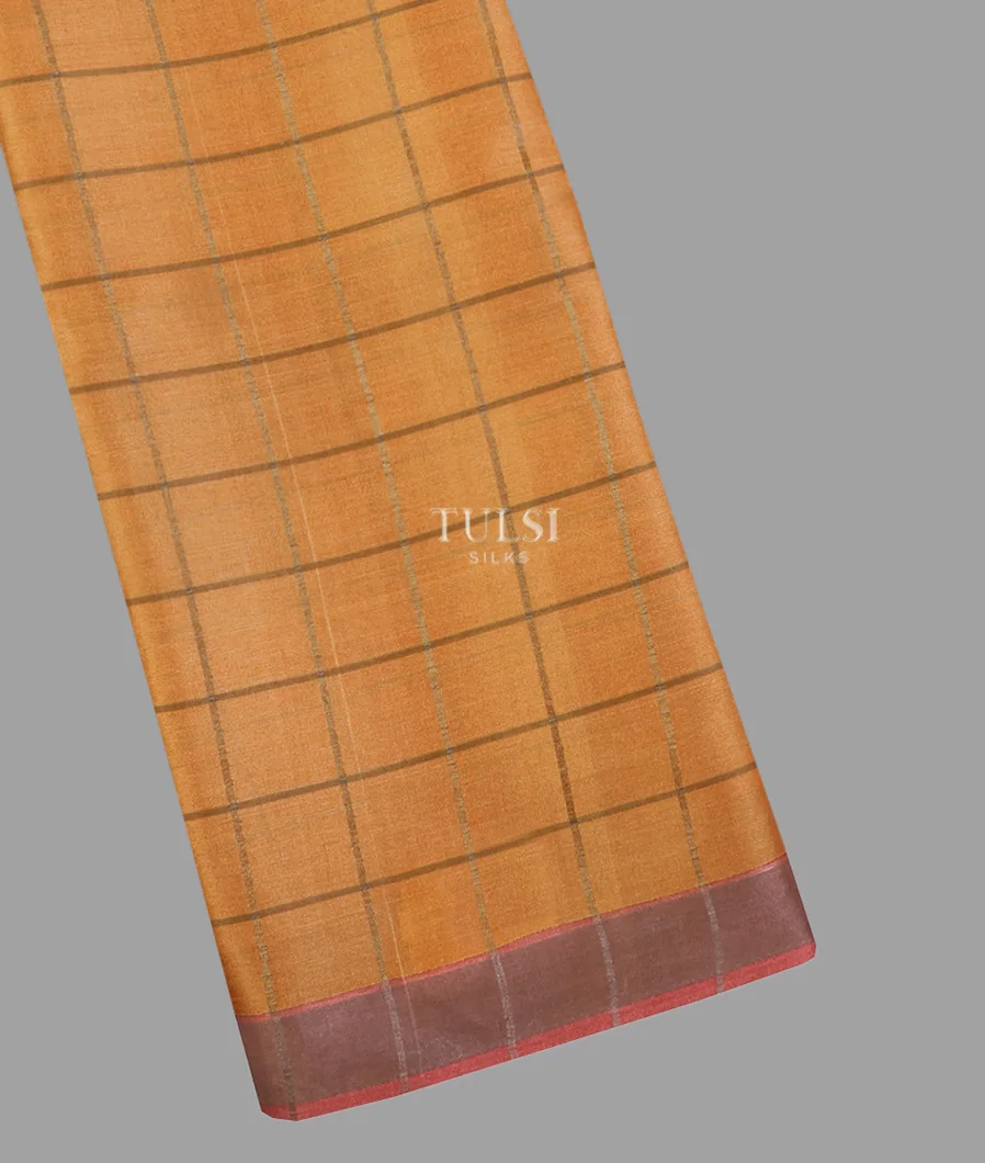 Yellow Woven Tussar Saree T623344-image