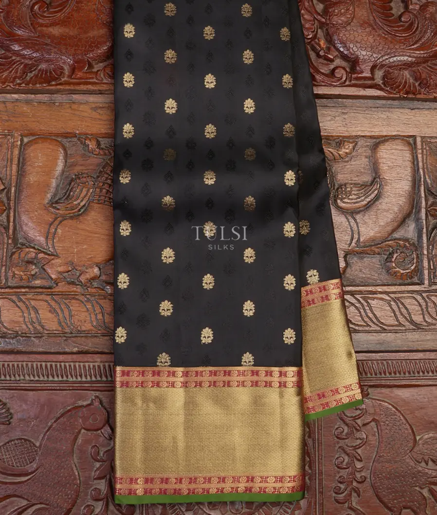 Black Soft Silk Saree T556111-image