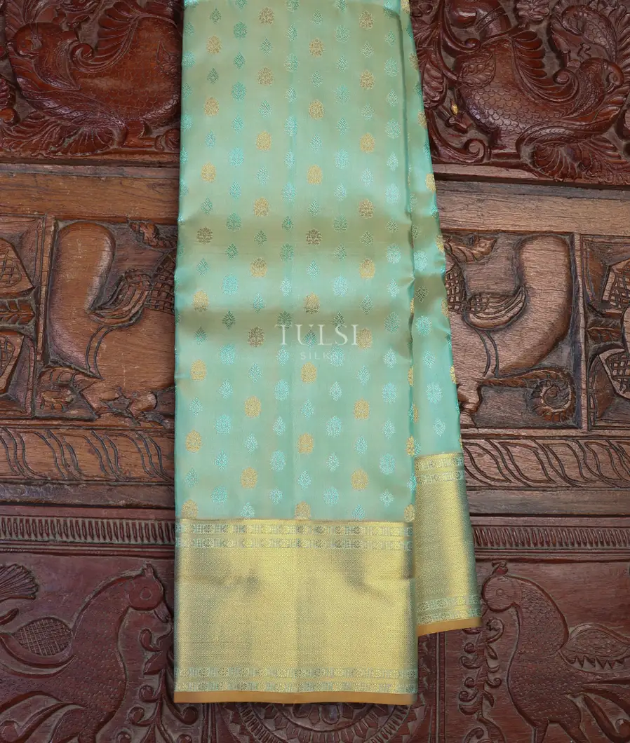 Light Greenish Blue Soft Silk Saree T621149-image