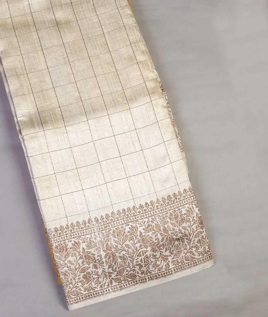 Off-White Banaras Tussar Saree T610171-image