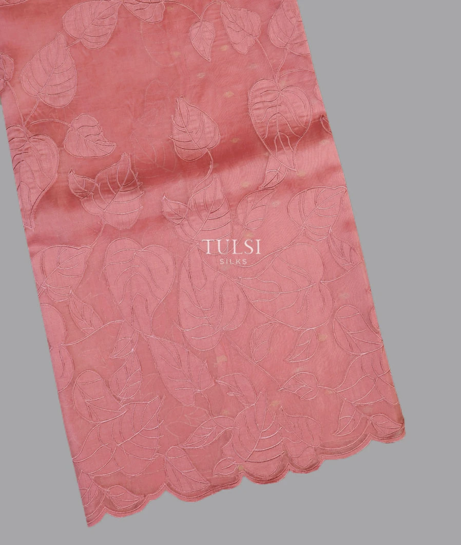Pink Kora Organza Embroidery Saree T622804-image