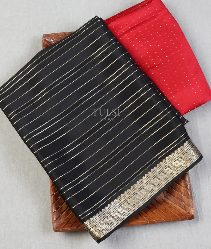 Black Mysore Crepe Silk Saree T630716-image