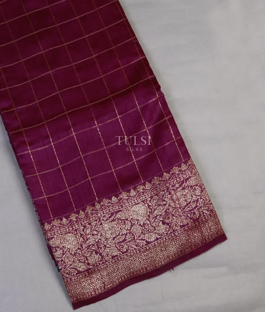 Purple Banaras Tussar Saree T624414-image