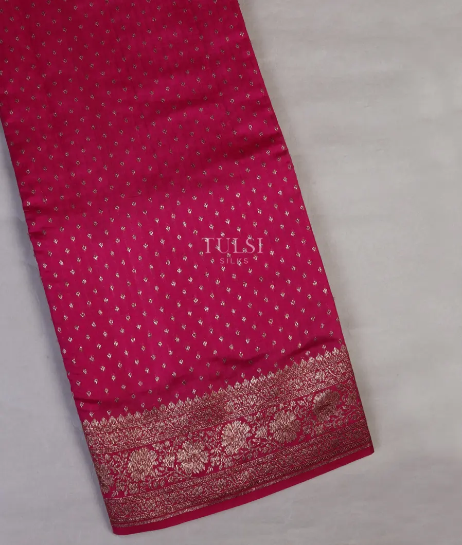 Dark Pink Banaras Silk Saree T619604-image