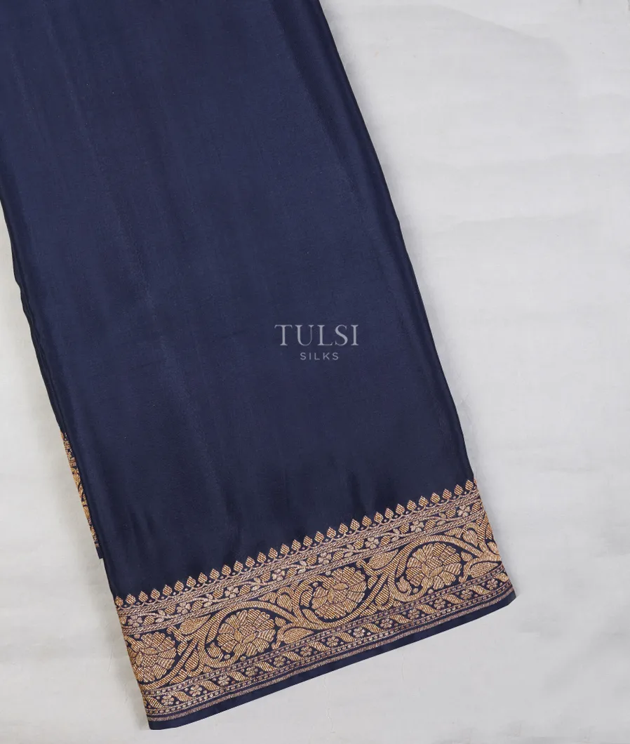 Blue Banaras Crepe Silk Saree T525712-image