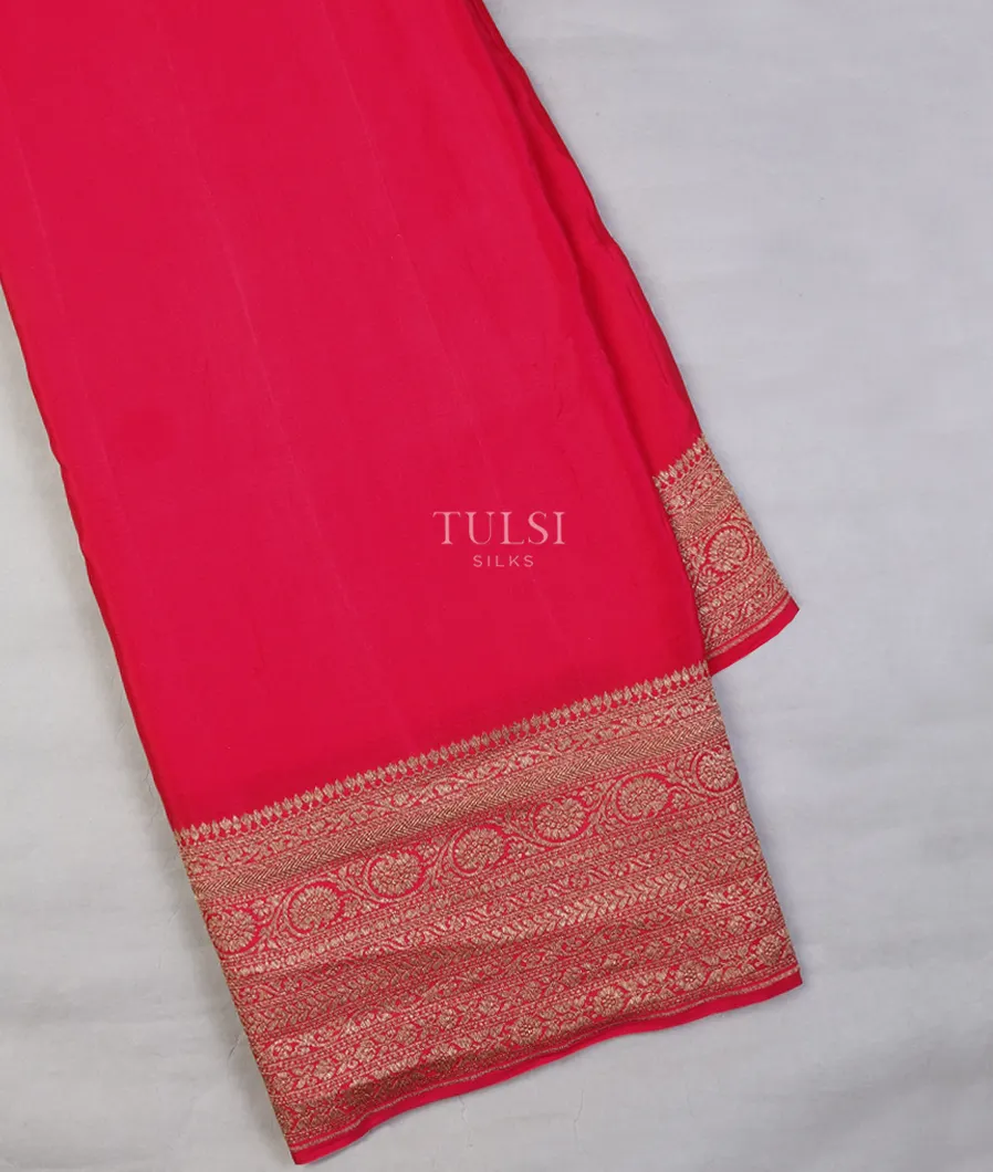 Red Banaras Crepe Silk Saree T629634-image