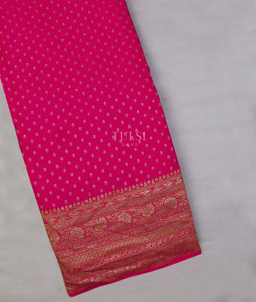 Pink Banaras Crepe Silk Saree T629653-image