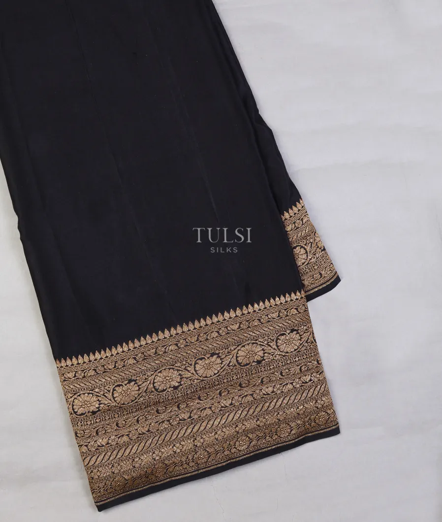 Black Banaras Crepe Silk Saree T629632-image