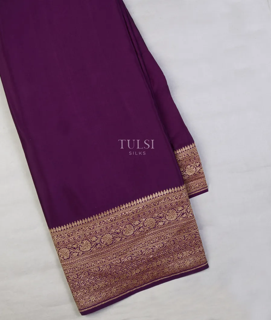 Purple Banaras Crepe Silk Saree T629648-image
