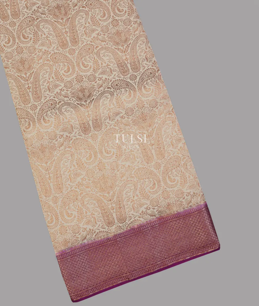Off - White Mysore Crepe Silk Saree T630708-image