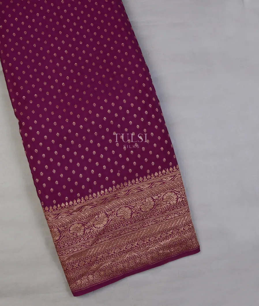 Purple Banaras Crepe Silk Saree T629670-image