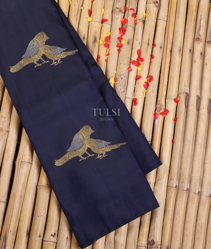Midnight Blue Kanjivaram Silk Saree T576829-image