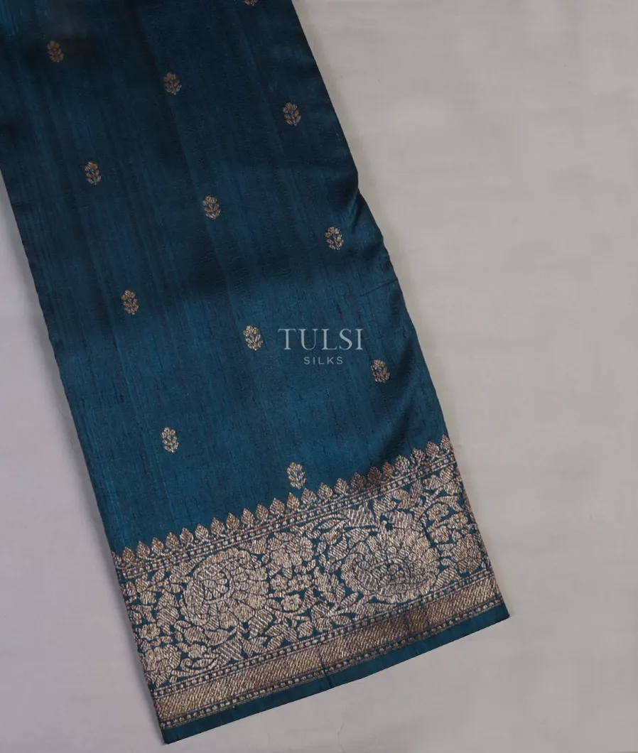 Blue Banaras Tussar Saree T624473-image