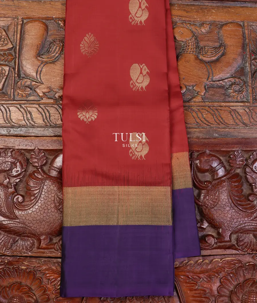 Red Soft Silk Saree T608065-image