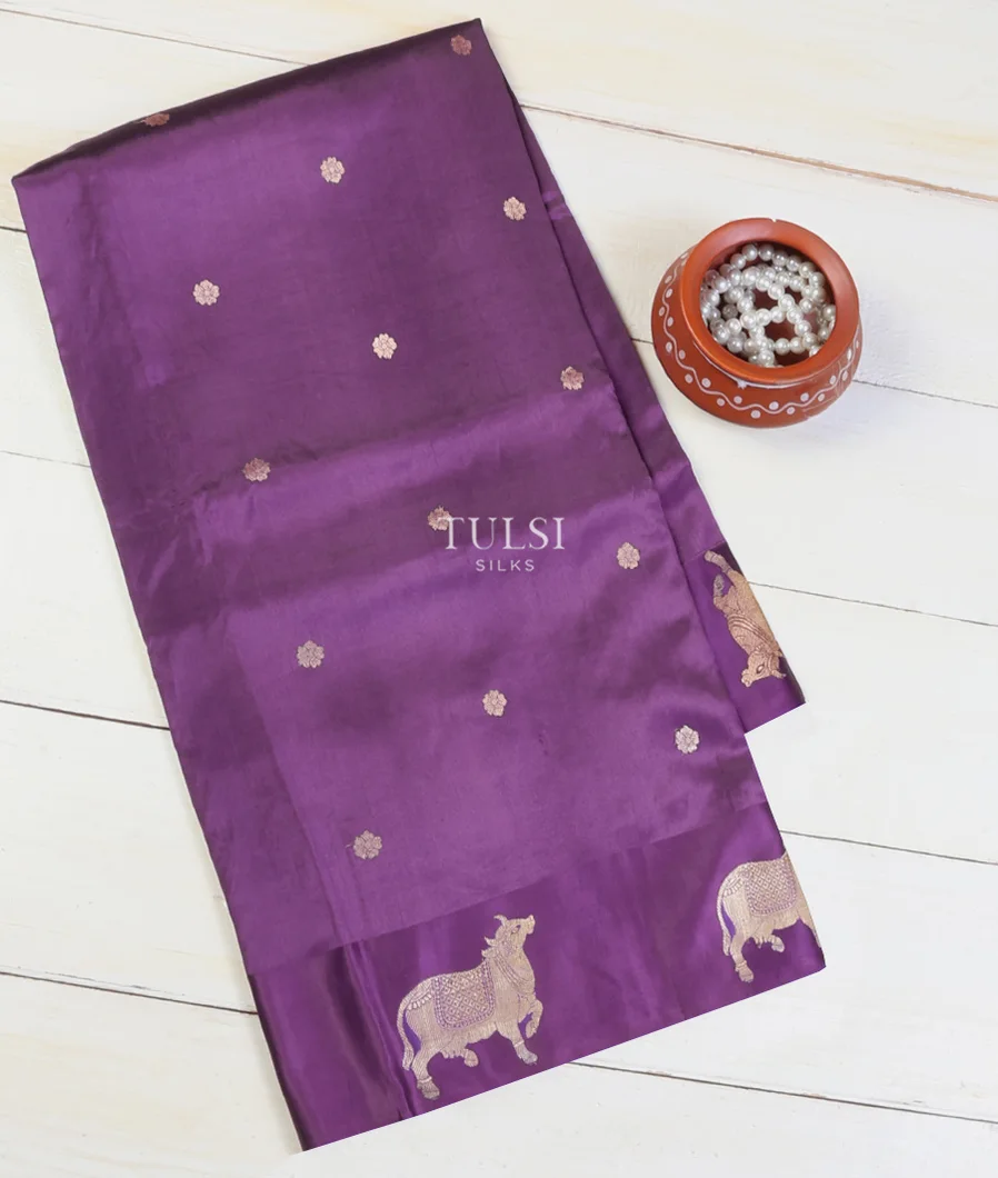 Purple Banaras Silk Saree T625675-image