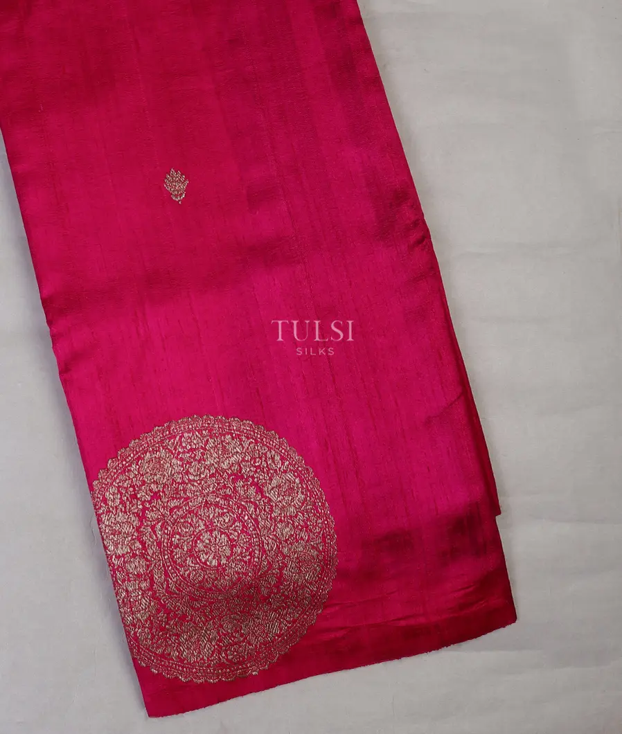 Magenta Banaras Tussar Saree T630224-image