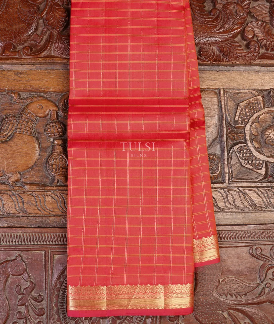Orangish Pink Soft Silk Saree T631442-image