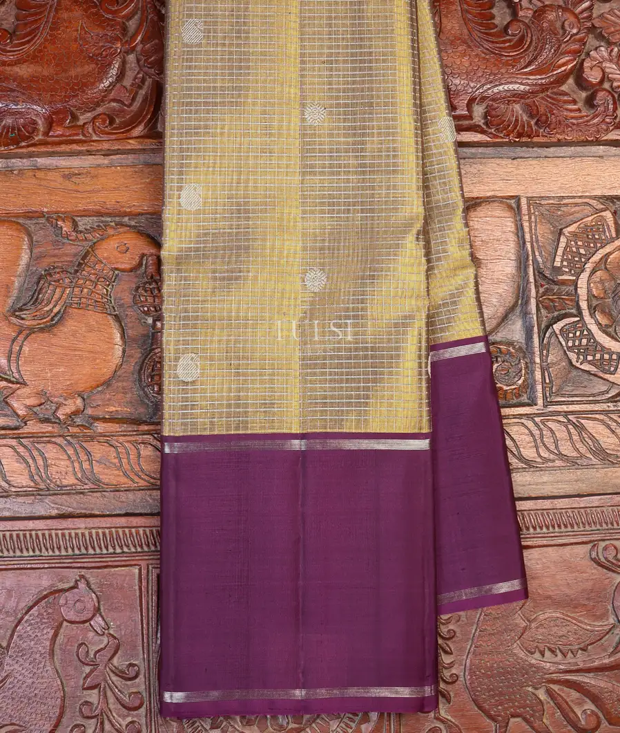 Golden Grey Tissue Kanjivaram Silk Saree T632421-image