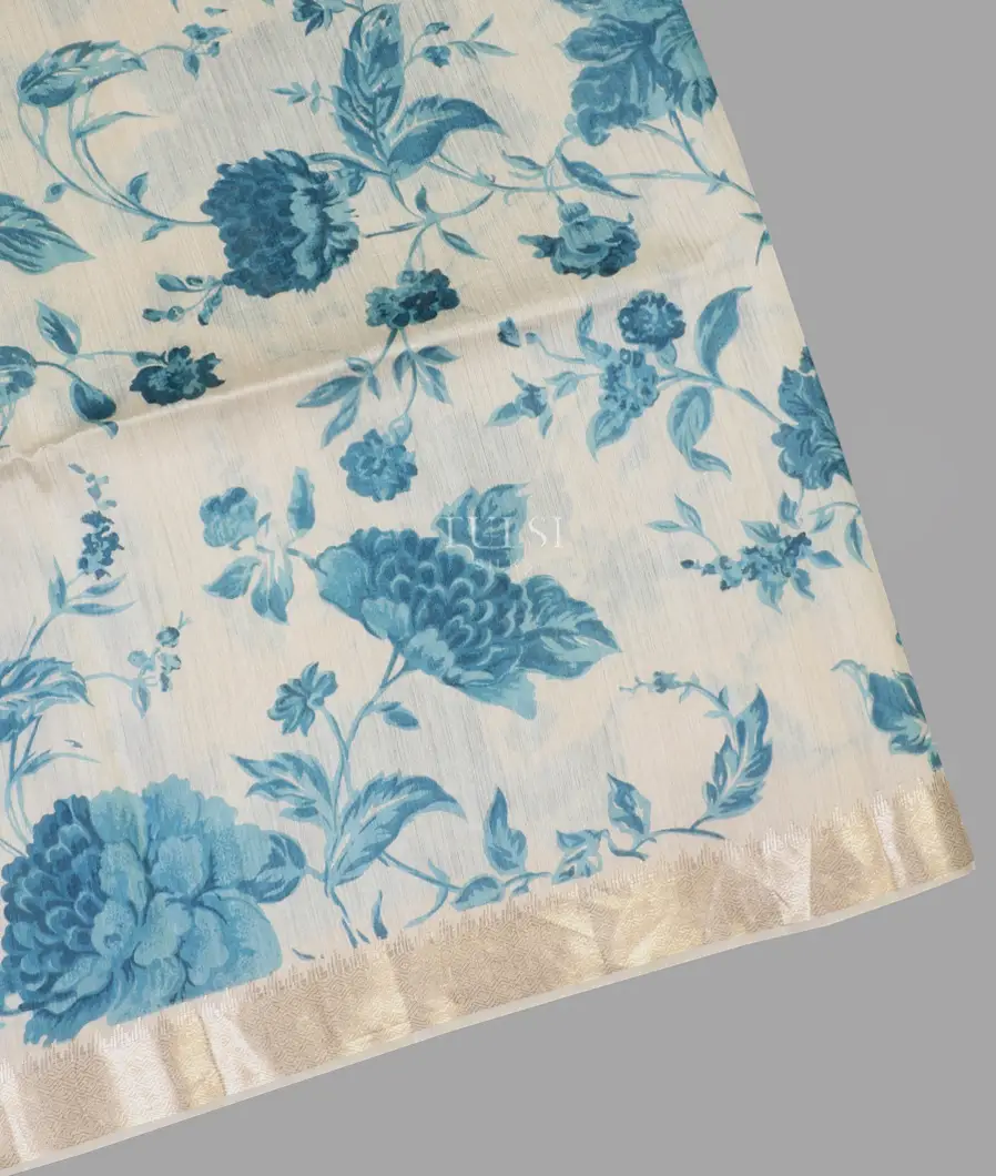 Off - White Soft Tussar Printed Saree T632112-image