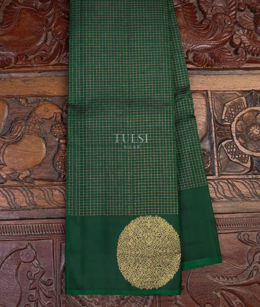 Bottle Green Kanjivaram Silk Saree T630649-image