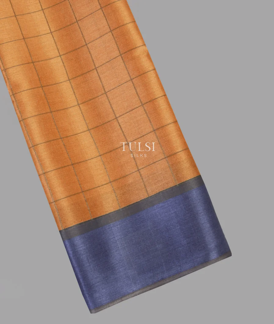 Yellow Woven Tussar Saree T632476-image