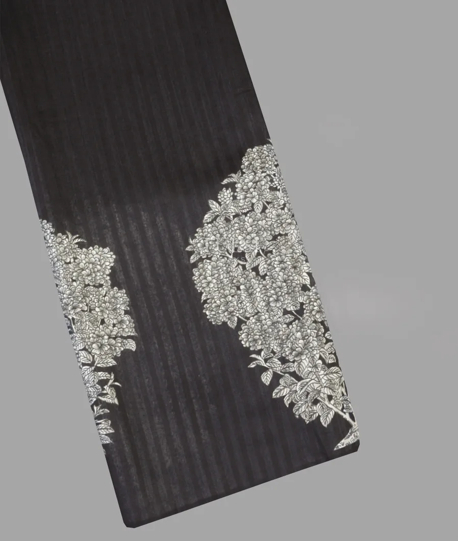 Black Tussar Printed Saree T626334-image