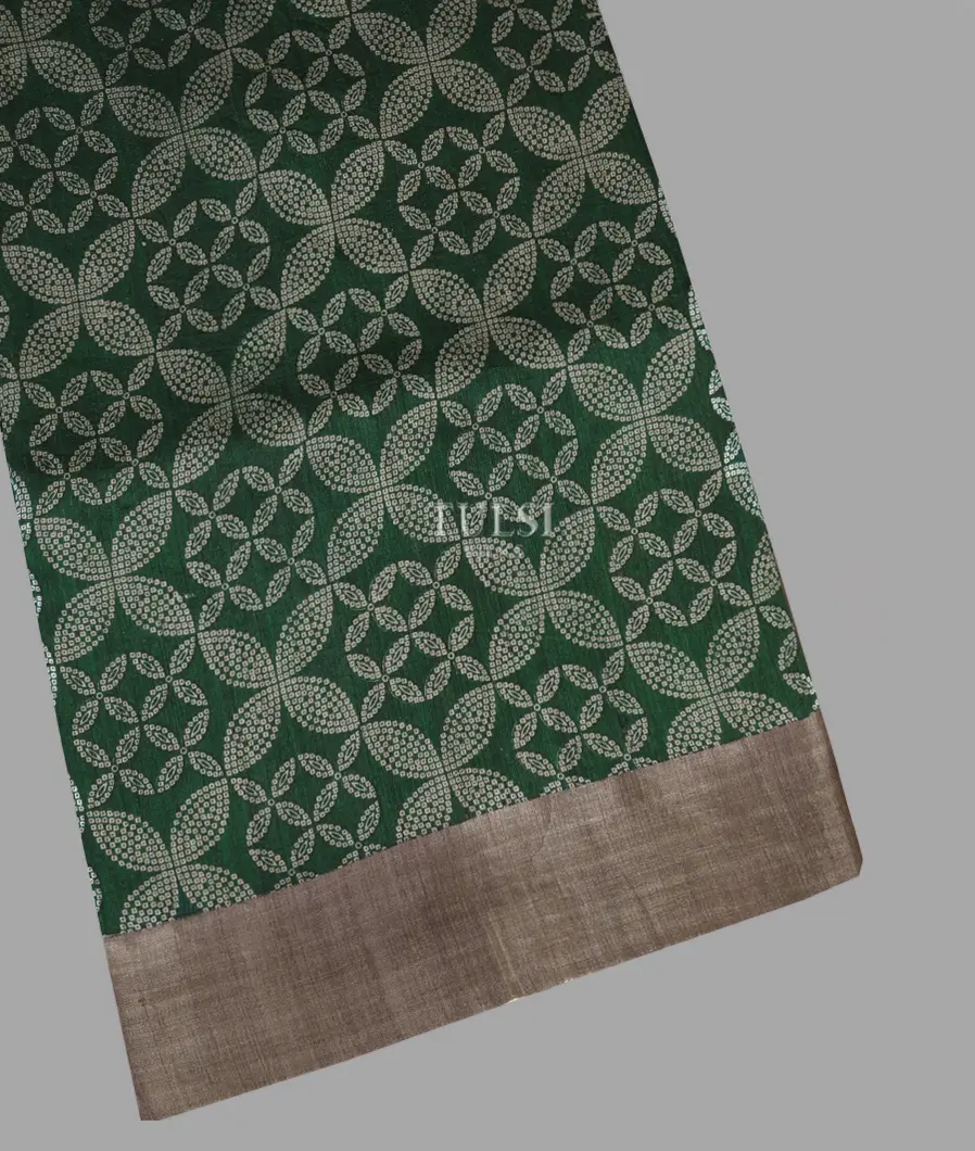 Green Tussar Printed Saree T451814-1-image