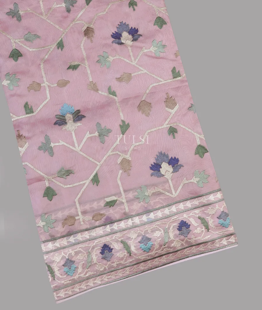 Lavender Kora Organza Embroidery Saree T596654-image