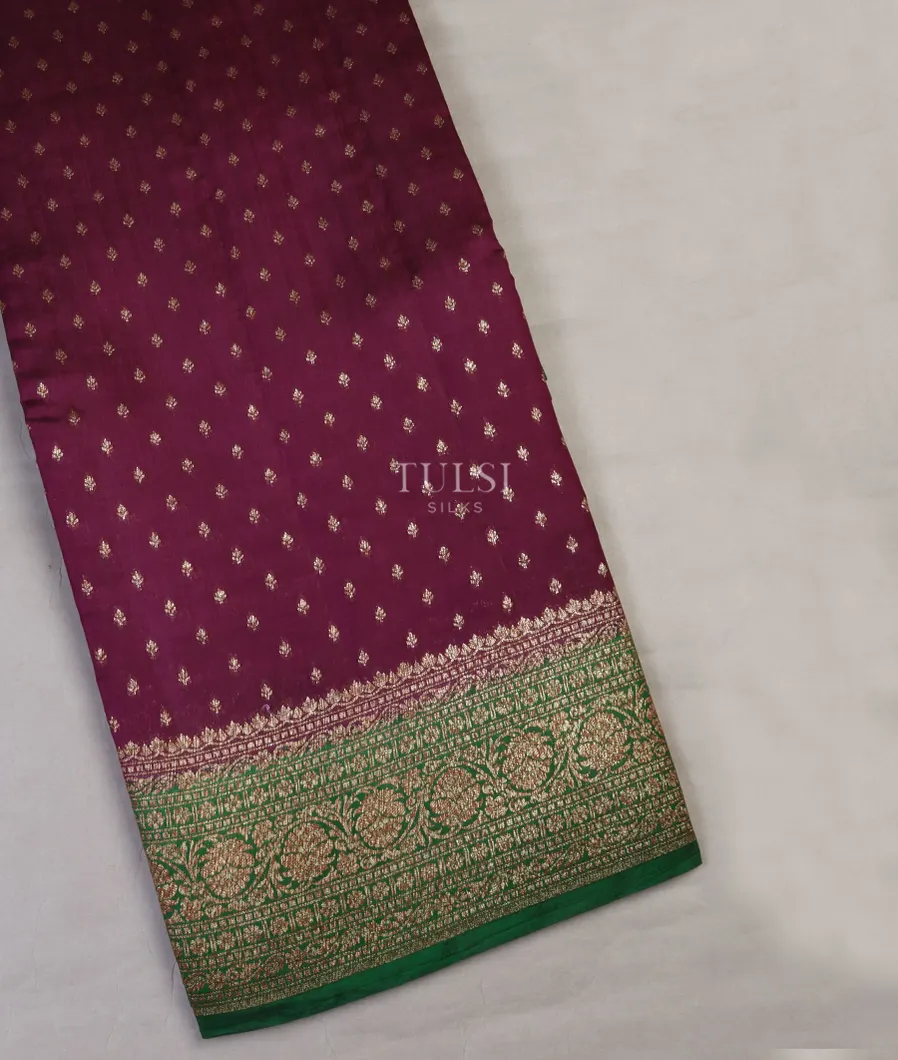 Purple Banaras Silk Saree T631537-image