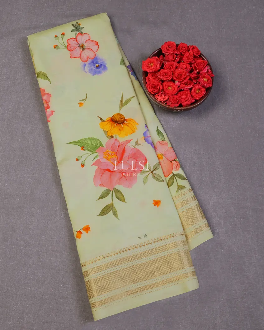Green Printed Kanjivaram Silk Saree T634841-image