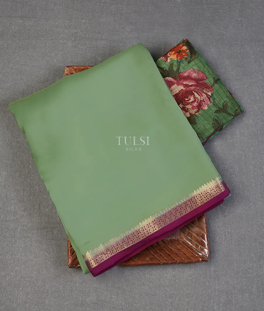 Green Mysore Silk Saree T634866-image