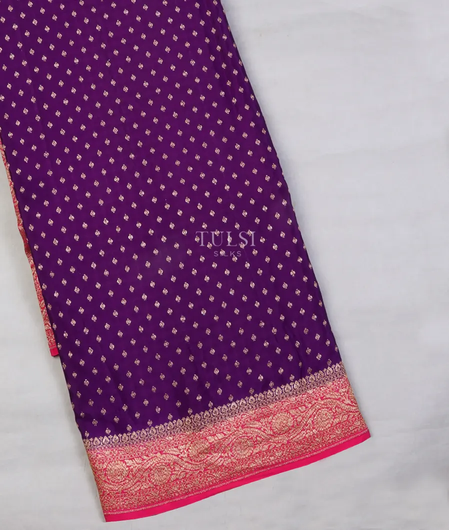 Purple Banaras Crepe Silk Saree T629675-image