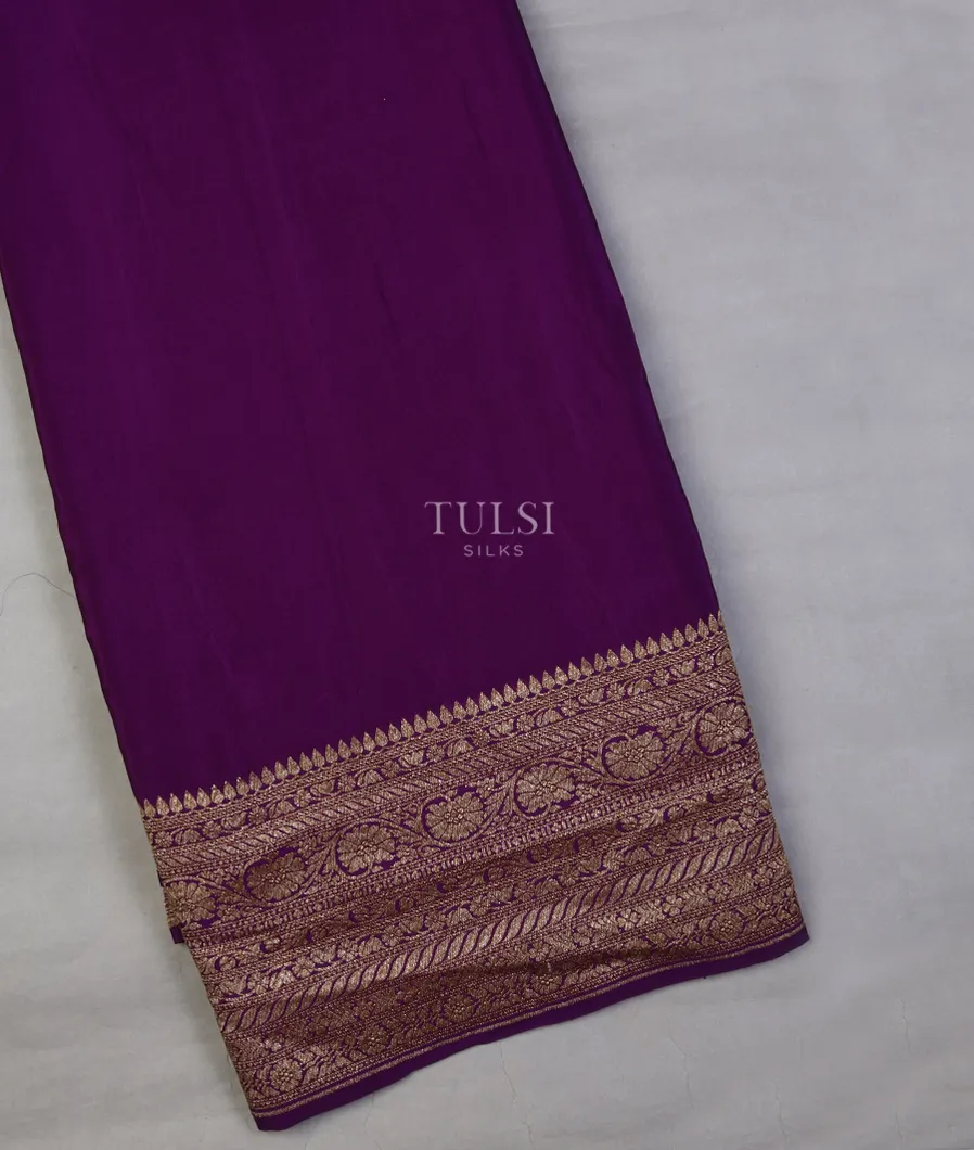 Purple Banaras Crepe Silk Saree T629662-image
