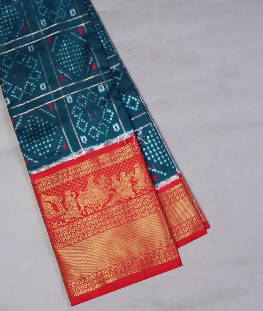 Blue Ikat Silk Saree T630653-image